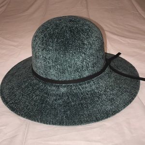 Earthbound Blue Velvet Floppy Hat with black tie